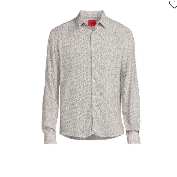 HUGO BOSS $158 Ermo Casual Slim Fit Print Shirt men's medium NWT - Picture 2 of 6